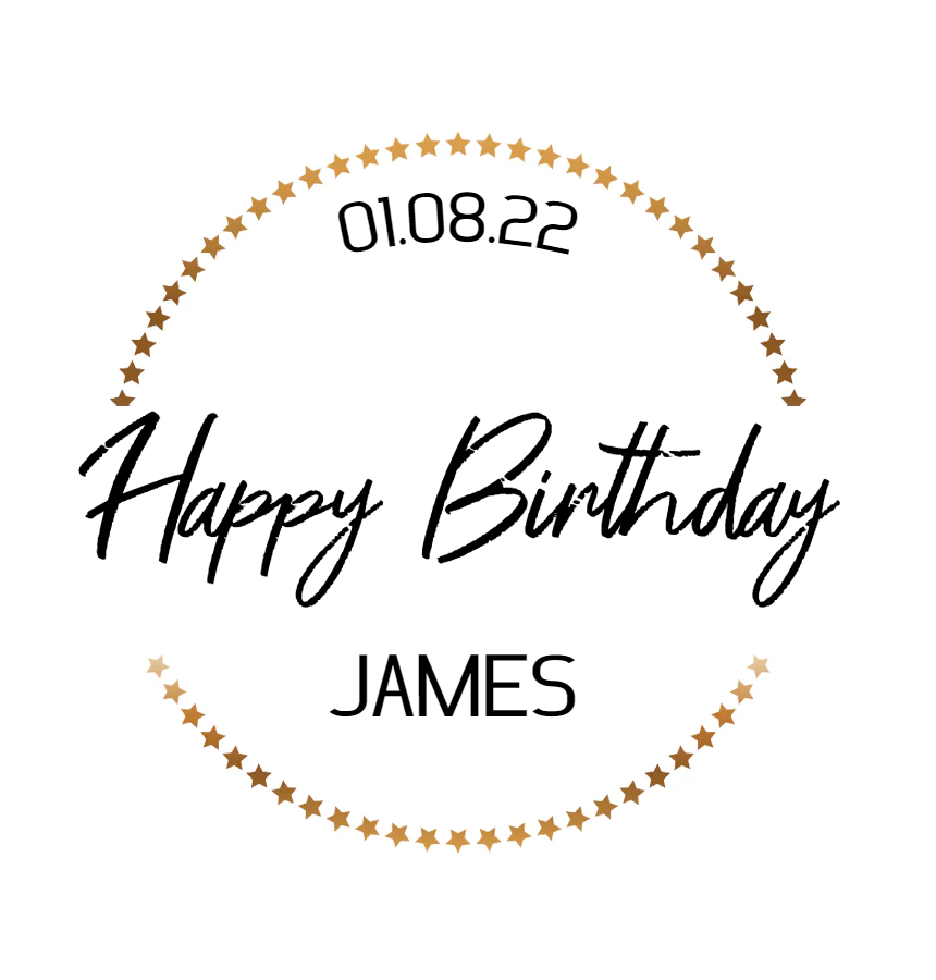 Personalised Birthday Topper | Gold Stars