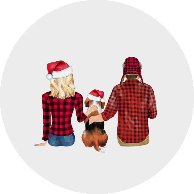 Personalised Christmas Topper | Family of 3