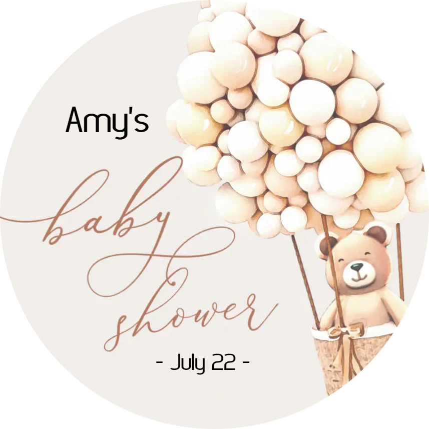 Personalised Baby Shower Topper | Cute Bear