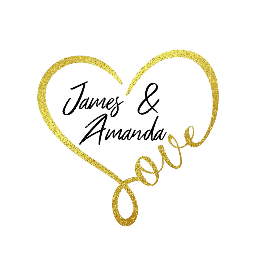 Personalised Wedding Topper | Gold Heart