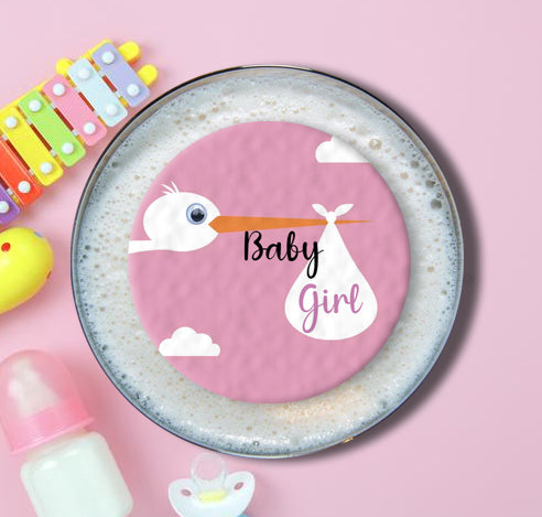 Personalised Baby Shower Topper | Girl Stork