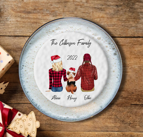 Personalised Christmas Topper | Family of 3